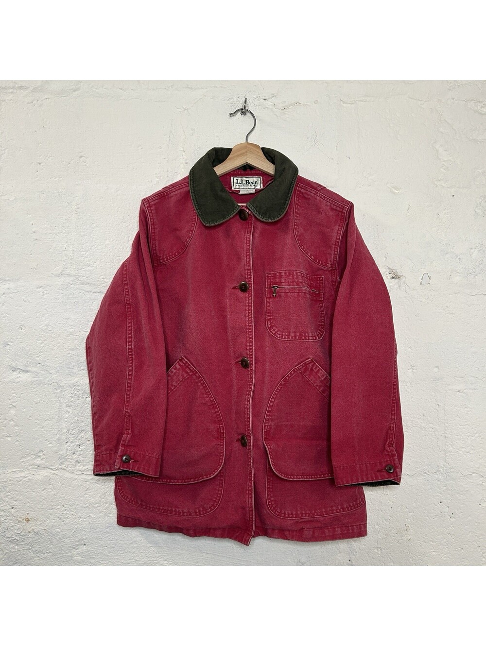 Vintage L.L. Bean Barn Chore Field Coat Jacket “Cranberry Red”